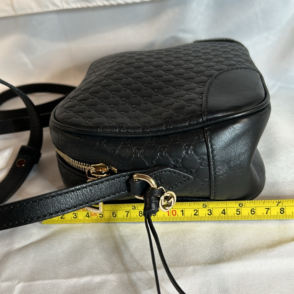 GUCCI Microshima GG Black Unisex Crossbody Bag 449413 BMJ1G 1000 ** - Picture 15 of 16